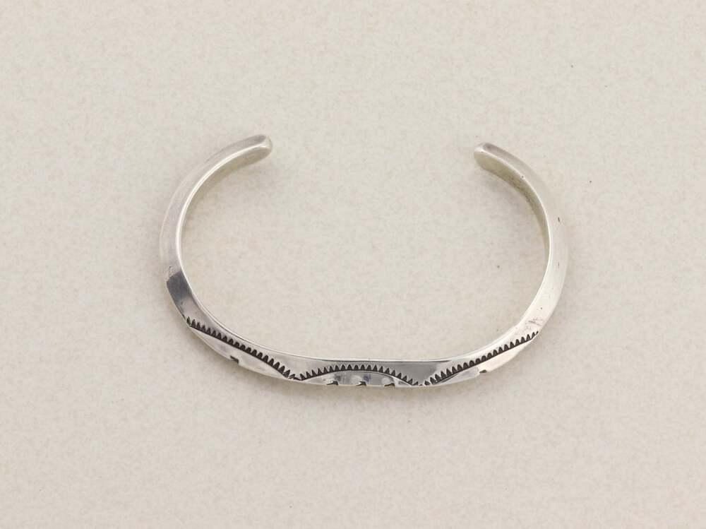 Sterling Silver Patterned Stamped Cuff Bracelet 6 3/4" inch - Picture 5 of 5